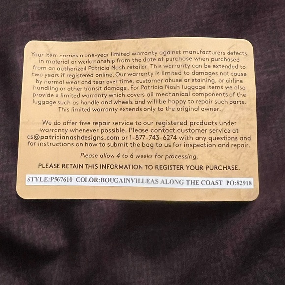 💖NWT Patricia Nash Cassis Leather Bougainvilleas ID Wallet - Picture 6 of 6